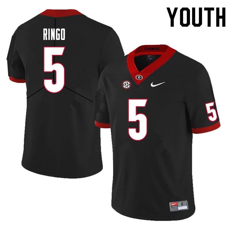 Youth #5 Kelee Ringo Georgia Bulldogs College Football Jerseys Sale-Black - Click Image to Close